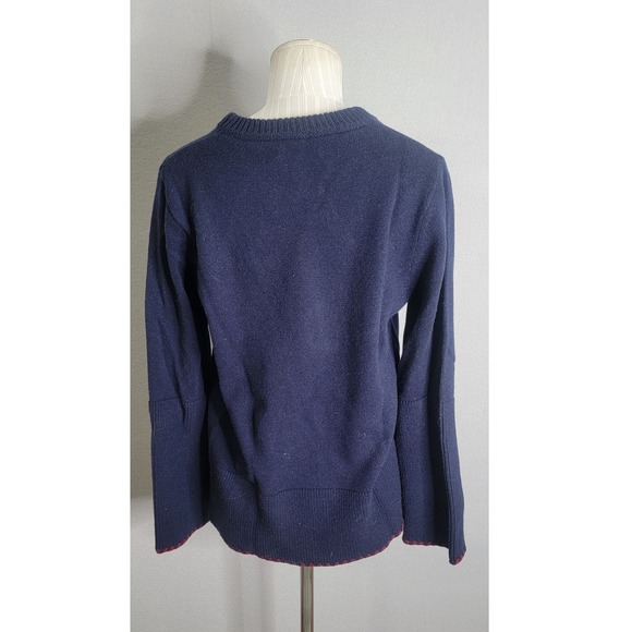 Charlotte Brody Crew Neck Sweater Navy Blue Wool Cashmere Blend - Picture 2 of 5